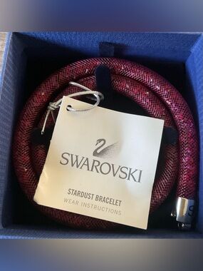 NWT Swarovski Ruby/Amethyst Stardust Crystal Wrap Bracelet